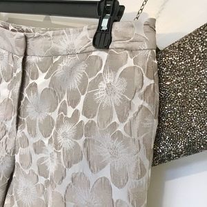 Calvin Klein Metallic Hibiscus Jacquard Pant, Size 4 EUC